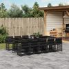 vidaXL Ensemble &agrave; manger de jardin 11 pcs coussins noir r&eacute;sine tress&eacute;e