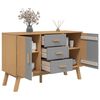 vidaXL Buffet OLDEN gris et marron 114x43x73,5 cm bois massif de pin