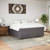 vidaXL Sommier &agrave; lattes de lit avec matelas Gris 180x200 cm Similicuir