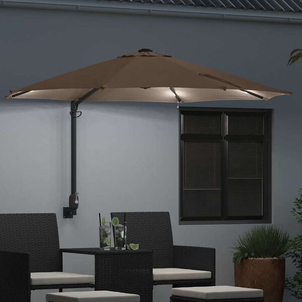 vidaXL Parasol de jardin Taupe et Noir 248 x 248 x 148 cm