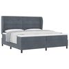 vidaXL Lit &agrave; ressorts avec matelas Gris fonc&eacute; 200 x 200 cm Polyester