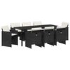 vidaXL Ensemble de salle &agrave; manger pour jardin 9 pcs Noir polyrotin