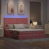 vidaXL Lit avec des lumi&egrave;res &agrave; LED Rose 180 x 200 cm Velours