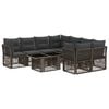 vidaXL Ensemble de canap&eacute; de jardin 9 pc Gris polyrotin
