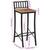 vidaXL Ensemble de bar 5 pcs bois de manguier brut massif et m&eacute;tal