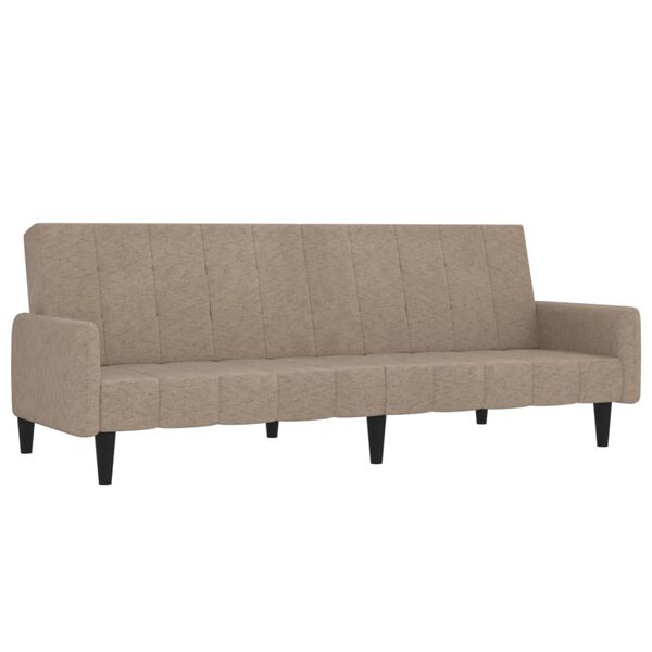 vidaXL Canap&eacute;-lit &agrave; 2 places Taupe Tissu microfibre
