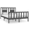 vidaXL Cadre de lit sans matelas gris 135x190 cm bois massif