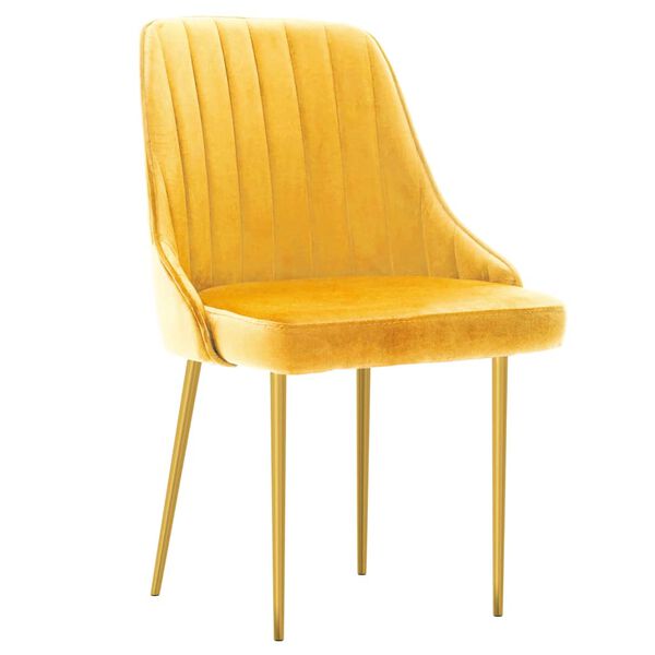 vidaXL Chaises &agrave; manger lot de 2 jaune velours