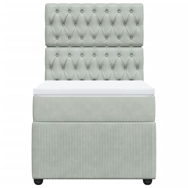 vidaXL Sommier &agrave; lattes de lit et matelas Gris clair 100x200cm Velours