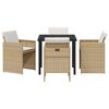 vidaXL Ensemble de salle &agrave; manger pour jardin 5 pcs Beige polyrotin