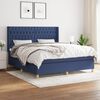 vidaXL Sommier &agrave; lattes de lit avec matelas Bleu 180x200 cm Tissu