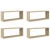 vidaXL &Eacute;tag&egrave;res murales cube 4 pcs Ch&ecirc;ne sonoma Bois d&rsquo;ing&eacute;nierie