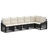 vidaXL Ensemble de canap&eacute; de jardin 6 pc Noir polyrotin