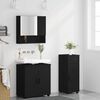 vidaXL Ensemble de mobilier de salle de bain avec tiroir 3 pcs Noir