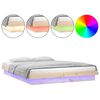 vidaXL Cadre de lit &agrave; LED sans matelas 120x200 cm bois massif