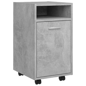vidaXL Armoire lat&eacute;rale et roues Gris b&eacute;ton 33x38x60cm Bois ing&eacute;nierie