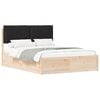 vidaXL Cadre de lit avec t&ecirc;te de lit rembourr&eacute;e Noir 140 x 190 cm