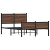 vidaXL Cadre de lit en m&eacute;tal sans matelas ch&ecirc;ne marron 120x190 cm
