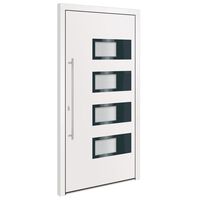 vidaXL Porte d'entrée Blanc 100x200 cm Aluminium et PVC