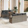 vidaXL Ensemble de canap&eacute; de jardin 7 pcs Gris Poly rotin