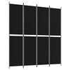 vidaXL Cloison de s&eacute;paration 4 panneaux Noir 200x220 cm Tissu