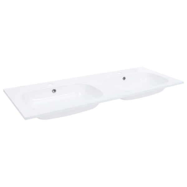 vidaXL Lavabo double encastr&eacute; 1205x460x145 mm SMC Blanc