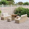 vidaXL Ensemble de canap&eacute; de jardin 8 pcs Beige Poly rotin