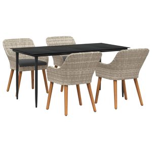 vidaXL Ensemble de salle &agrave; manger pour jardin 5 pcs Gris clair