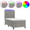 vidaXL Sommier &agrave; lattes de lit matelas LED Gris clair 90x200cm Velours