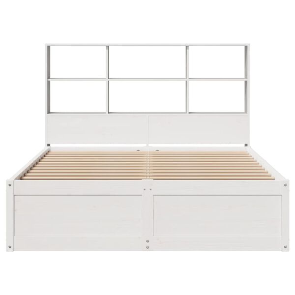 vidaXL Cadre de lit sans matelas blanc 150x200 cm bois de pin massif