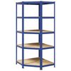 vidaXL &Eacute;tag&egrave;re d'angle &agrave; 5 niveaux Bleu Acier et bois d'ing&eacute;nierie