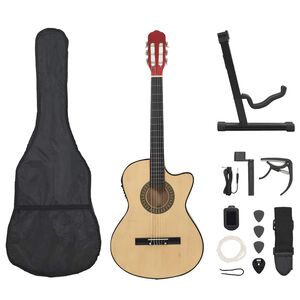 vidaXL Jeu de guitare 12 pcs occidental avec &eacute;galiseur et 6 cordes