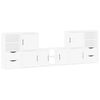 vidaXL Meubles TV 5 pcs avec rangement ODDA blanc bois de pin massif