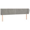 vidaXL T&ecirc;te de lit avec oreilles Gris clair 163x23x78/88 cm Velours
