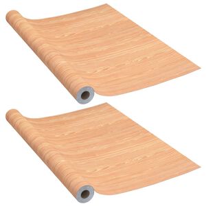 vidaXL Films autoadh&eacute;sifs pour portes 2 pcs Ahorn 210x90 cm PVC