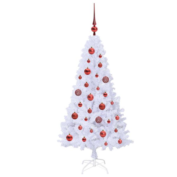 vidaXL Sapin de No&euml;l artificiel avec 150 LED Blanc 120 cm PVC et Acier