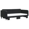 vidaXL Lit de jour avec lit gigogne et matelas noir 100x200 cm velours