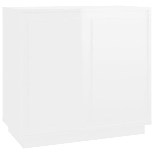 vidaXL Buffet blanc brillant 80x34x75 cm bois d'ing&eacute;nierie