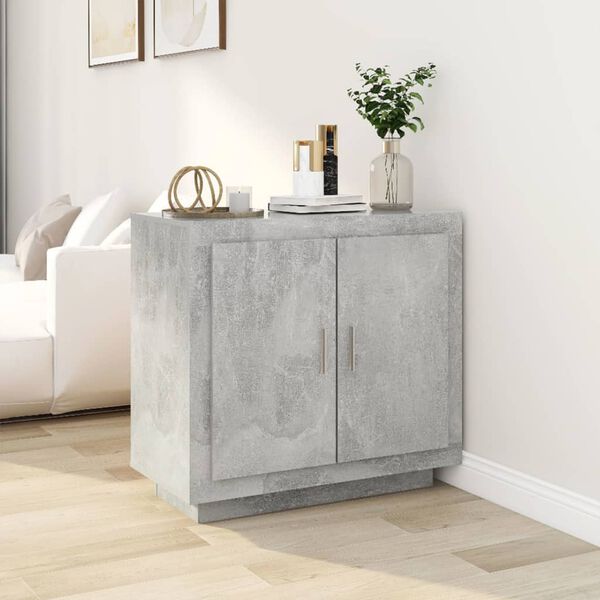 vidaXL Buffet Gris béton 80x40x75 cm Bois d'ingénierie