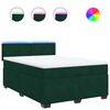 vidaXL Sommier &agrave; lattes de lit et matelas Vert fonc&eacute; 140x200cm Velours