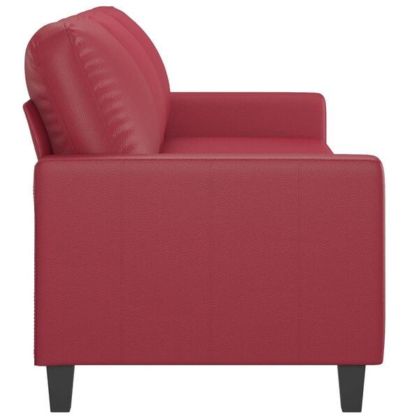vidaXL Canap&eacute; &agrave; 3 places Rouge bordeaux 180 cm Similicuir