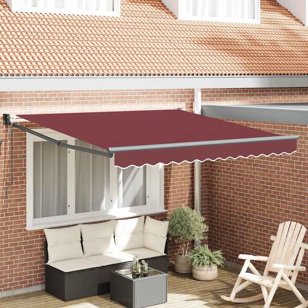 vidaXL Auvent r&eacute;tractable automatique bordeaux 300x250 cm