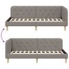 vidaXL Cadre de lit d'angle avec t&ecirc;te de lit Taupe 90 x 190 cm tissu