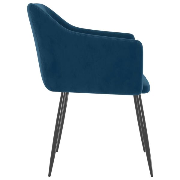 vidaXL Chaises &agrave; manger lot de 2 Bleu Velours