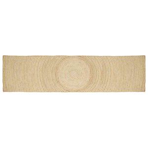 vidaXL Tapis de zone Naturel et Blanc 60 x 400 cm Jute