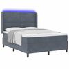 vidaXL Lit &agrave; ressorts avec matelas Gris fonc&eacute; 160 x 200 cm Velours