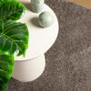 vidaXL Tapis ISTAN &agrave; poils longs aspect brillant gris &Oslash; 80 cm