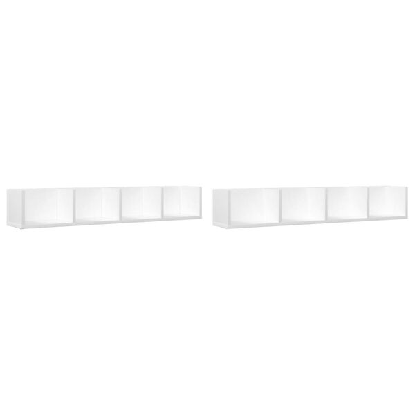 vidaXL Armoires murales 2 pcs blanc 99x18x16,5 cm bois d'ing&eacute;nierie