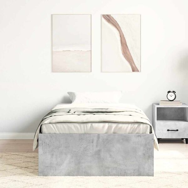 vidaXL Cadre de lit sans matelas gris béton 100x200 cm