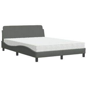 vidaXL Lit avec matelas Dover gris fonc&eacute; 120x200 cm tissu